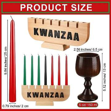 Sliner Kwanzaa Decorations Kwanzaa Candle Holder Kwanzaa Kinara Set Driplesstaper 3 Red 3 Green 1 Bl...