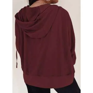 Eytino Women Plus Size Sweatshirts Long Sleeve Zip Up Oversized Casual Hoodies Jackets 2024 Fashion Fall Outfits,3X Black