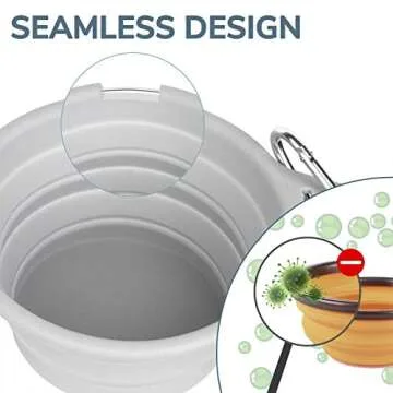 LumoLeaf Collapsible Dog Bowl, Large, BPA Free Silicone, Adjustable Size, 40 oz Capacity, Easy to Clean, Foldable, Portable, Ideal for Travel, Hiking, Crate Training