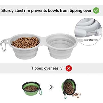 LumoLeaf Collapsible Dog Bowl, Large, BPA Free Silicone, Adjustable Size, 40 oz Capacity, Easy to Clean, Foldable, Portable, Ideal for Travel, Hiking, Crate Training