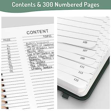 Forvencer Lined Spiral Journal Notebook with 300 Numbered Pages, B5 College Ruled Thick Journals for...