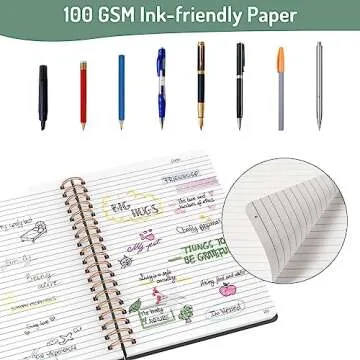 Forvencer Lined Spiral Journal Notebook with 300 Numbered Pages, B5 College Ruled Thick Journals for Writing with 100GSM Paper, Hardcover Notebooks with Contents for Work, School, Women, Men, Dark