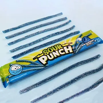 Irresistible SOUR PUNCH Straws in Blue Raspberry Flavor