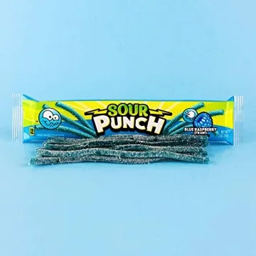 Irresistible SOUR PUNCH Straws in Blue Raspberry Flavor
