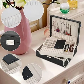 Travel Jewelry Organizer Case – Black Necklace Holder