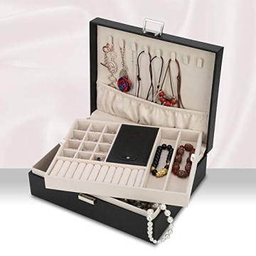 Travel Jewelry Organizer Case – Black Necklace Holder