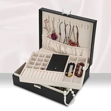 Travel Jewelry Organizer Case – Black Necklace Holder
