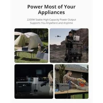 DJI Power 1000 Portable Power Station, 1024Wh LiFePO4 Battery, 2200W (Peak 2600W) AC/140W USB-C Output, 23db Ultra-Silent, Solar Generator For Home Backup, Camping(Solar Panel Optional)