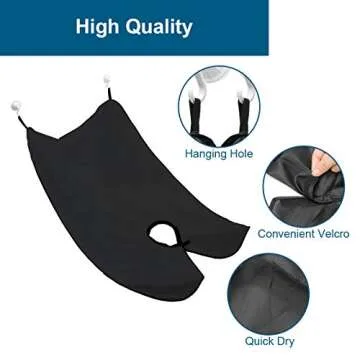 5 Pack Beard Apron Kit Included Black Waterproof Non-Stick Beard Trimming Catcher Cloth, Beard Shaping Comb for Men Shaving & Hair with 2 Suction Cups and Storage Bag