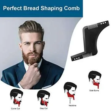 5 Pack Beard Apron Kit Included Black Waterproof Non-Stick Beard Trimming Catcher Cloth, Beard Shaping Comb for Men Shaving & Hair with 2 Suction Cups and Storage Bag