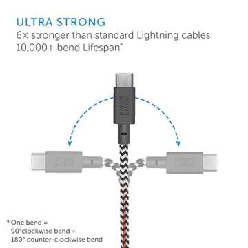 Native Union 8ft USB-C Cable with Leather Strap - Stylish & Durable