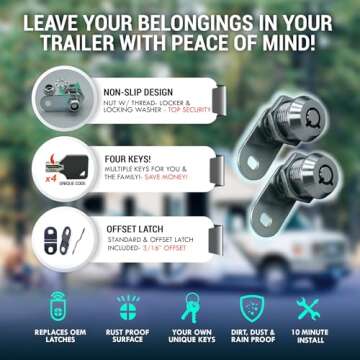 Durable LATCH.IT RV Storage Locks with 4 Keys