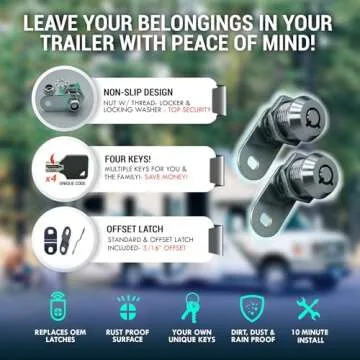 Durable LATCH.IT RV Storage Locks with 4 Keys