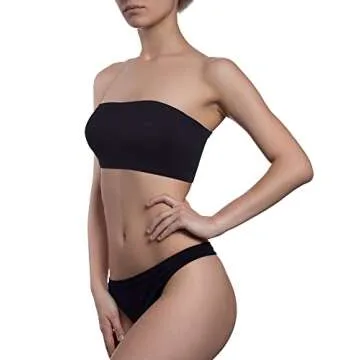 Geyoga 4 Pieces Strapless Bandeau Bra, Seamless Bralettes Stretchy Non Padded Bandeau Tube Top Bra for Women(Vivid Colors,Small)