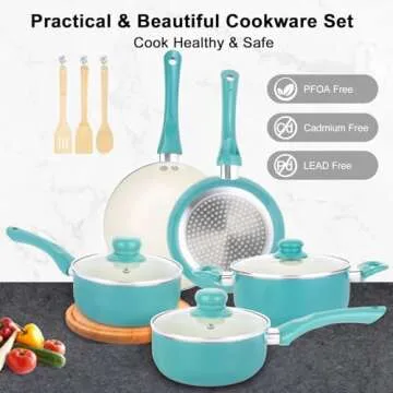 M MELENTA Nonstick 11pc Cookware Set - Induction Ready