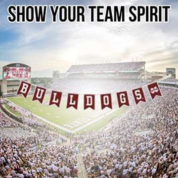Mississippi State University Tailgate Banner by Hanna’s Handiworks – Lightweight Pre-Strung Fabric Decoration for Indoor or Outdoor – Represent your NCAA College & Show Team Spirit with MSU Fan Décor