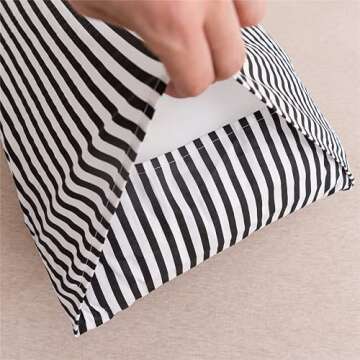 JELLYMONI Natural Cotton Striped King Pillowcases Set, 2 Pack