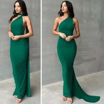 Yazinie Women Sexy Backless Dress Open Back Dress Cocktail Maxi Dress for Women Burgundy