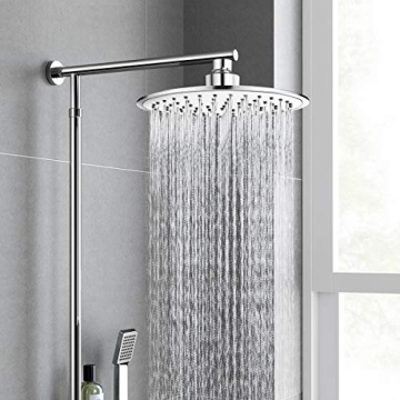Baban Rainfall Shower Head,High Pressure 8 inch Large Rain Shower Head ABS Polish Chrome Finish with Filter to Anti-clog Anti-leak, Awesome Shower Experience for Bathroom Home Hotel