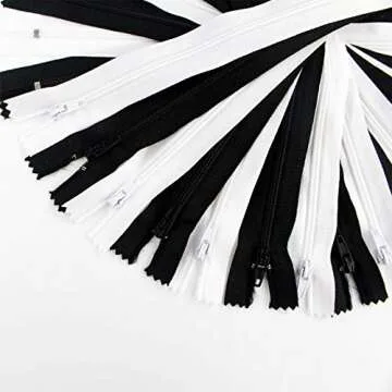 100 Nylon Coil Zippers - Durable & Versatile Sewing Supplies