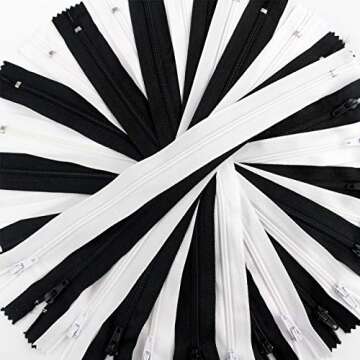 100 Nylon Coil Zippers - Durable & Versatile Sewing Supplies