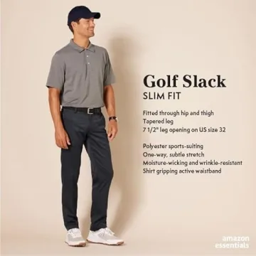 Slim Fit Stretch Golf Pants for Active Men