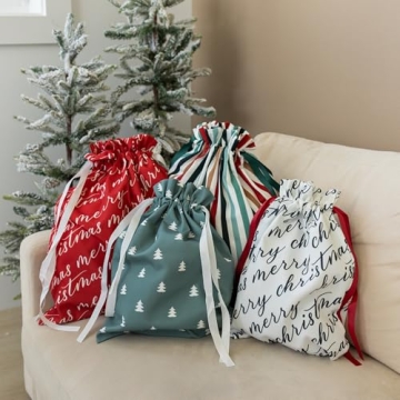 Gather & Knot Reusable Christmas Gift Bags Set