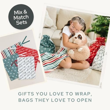 Gather & Knot Reusable Christmas Gift Bags Set