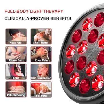 Aumtrly Red Light Therapy with Clip, Infrared Light Therapy Lamp for Body and Face Use, 660nm Red and 850nm Near Infrared Red Light Therapy Lamp, Red Light Therapy Device with Adjustable Socket