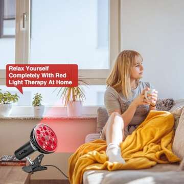 Aumtrly Red Light Therapy with Clip, Infrared Light Therapy Lamp for Body and Face Use, 660nm Red and 850nm Near Infrared Red Light Therapy Lamp, Red Light Therapy Device with Adjustable Socket