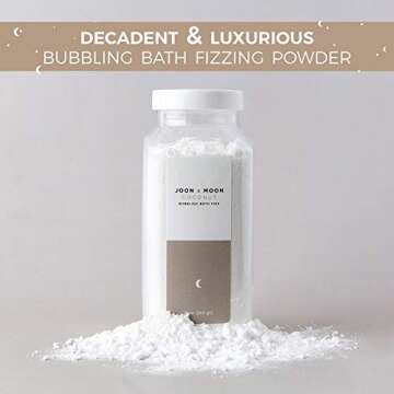 JOON X MOON Bubbling Bath Fizz, (Coconut, 1 Pack), Soothing Bath Soak for Relaxation & Hydrated Skin, Shea Butter, Coconut Oil and Vitamin E for a Nourishing Bubble Bath, 9 oz