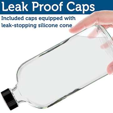 Sally’s Organics Clear Glass Spray Bottles - 6 Pack - 16oz Refillable Bottle for Laundry, Linen Sprays, Vinegar, Plant Misting & Hair Styling - Chemical-Resistant with Adjustable Mist & Stream Sprayer