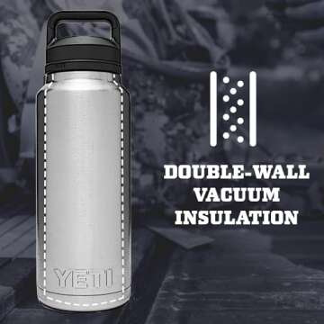 YETI Rambler 36 oz Bottle, Vacuum Insulated, Stainless Steel with Chug Cap, Seafoam