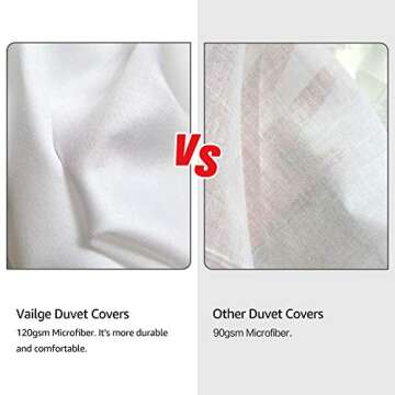 Vailge Pinch Pleated Duvet Cover Set - Luxurious Microfiber