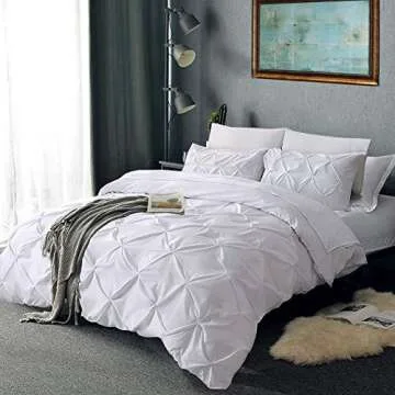 Vailge Pinch Pleated Duvet Cover Set - Luxurious Microfiber