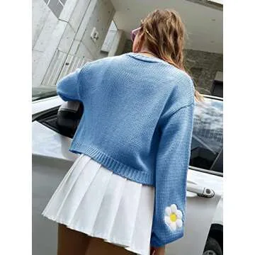 Womens Floral Cardigan Sweaters - Trendy Knit Wear for All