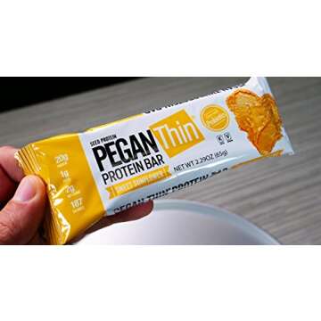 Julian Bakery Pegan Thin Protein Bar | Sweet Sunflower Butter | 20g Protein | 2 Net Carbs | Vegan | 12 Bars