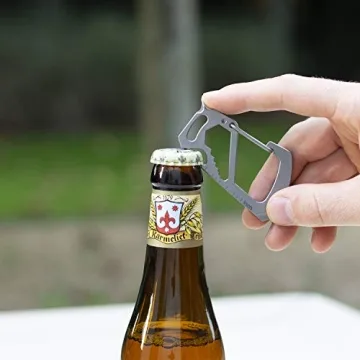 Northwall Key Carabiner Keychain Multitool, Titanium [Strong and Lightweight] 12 in 1 Multi Tool Caribeaner Clip [Keychain Bottle Opener, Wrench, Screw Driver, etc.]