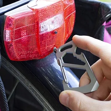 Northwall Key Carabiner Keychain Multitool, Titanium [Strong and Lightweight] 12 in 1 Multi Tool Caribeaner Clip [Keychain Bottle Opener, Wrench, Screw Driver, etc.]