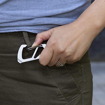 Northwall Key Carabiner Keychain Multitool, Titanium [Strong and Lightweight] 12 in 1 Multi Tool Caribeaner Clip [Keychain Bottle Opener, Wrench, Screw Driver, etc.]