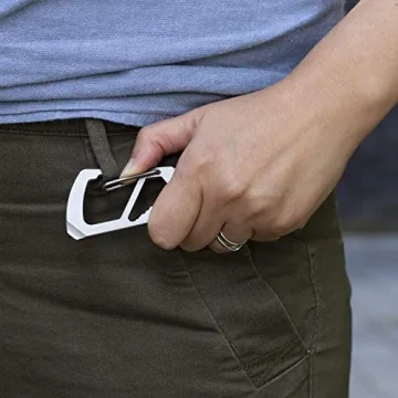 Northwall Key Carabiner Keychain Multitool, Titanium [Strong and Lightweight] 12 in 1 Multi Tool Caribeaner Clip [Keychain Bottle Opener, Wrench, Screw Driver, etc.]