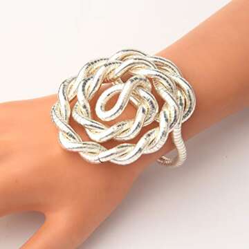 BNQL Bendable Snake Necklace Flexible Multi-purpose Necklace (Silver)