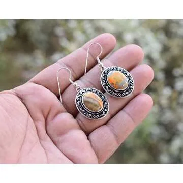 Handmade Bumble Bee Jasper Earrings by Avika Jewelry