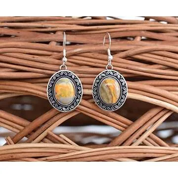 Handmade Bumble Bee Jasper Earrings by Avika Jewelry