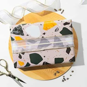 WRAPAHOLIC Wrapping Paper Sheet - Colorful Terrazzo Pattern for Birthday, Holiday, Party, Baby Shower - 1 Roll Contains 6 Sheets - 17.5 inch X 39.3 inch Per Sheet