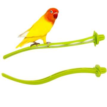 4 Pcs Bird Perches Canary Finch Budgie Cage Universal Plastic Stand Stick Toy Holders Adaptable to A...