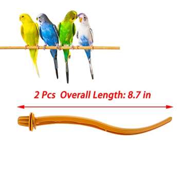 4 Pcs Bird Perches Canary Finch Budgie Cage Universal Plastic Stand Stick Toy Holders Adaptable to All Cages (8.7 Inches)