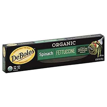 DeBoles Organic Spinach Pasta Fettuccini, Healthy & Delicious