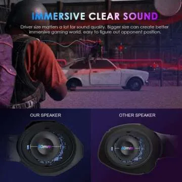 INHANDA Gaming Headset with Microphone, Compatible with PS4 PS5 Xbox One PC Laptop, Over-Ear Headphones with LED RGB Light, Noise Canceling Mic, 7.1 Stereo Surround Sound