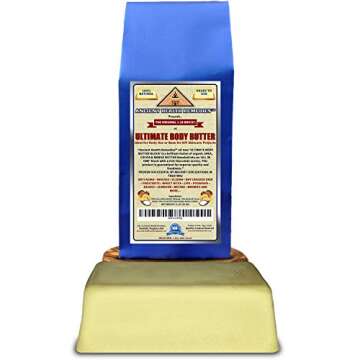 Ancient Health Remedies Organic Shea, Cocoa, Mango Butter ULTIMATE BODY BUTTER BLOCK 1 LB (16 oz) Ra...